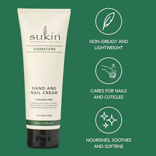 Sukin Hand & Nail Cream for Dry Hands - 4.23 fl oz Vegan Formula