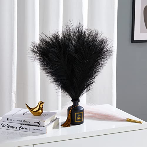 Black Pampas Grass Decor - 6PCS Faux 17.7 Inch Vase Filler