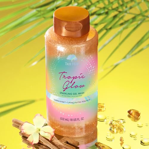 Tree Hut Tropic Glow Body Wash, Hydrating & Moisturizing Shower Gel with Shea Butter & Essential Oils, Soft Smooth Glowing Skin, Gentle Cleanser For All Skin Types, Self Care Gifts for Women, 18 Fl Oz