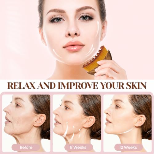 2 Pack Lymphatic Face Brush for Lymphatic Drainage & Skin Sculpting, Soft Bristles, Travel Case