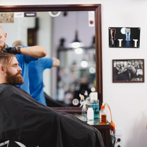 POPETPOP 4-Grid Wall-Mounted Hair Clipper Holder & Barber Organizer