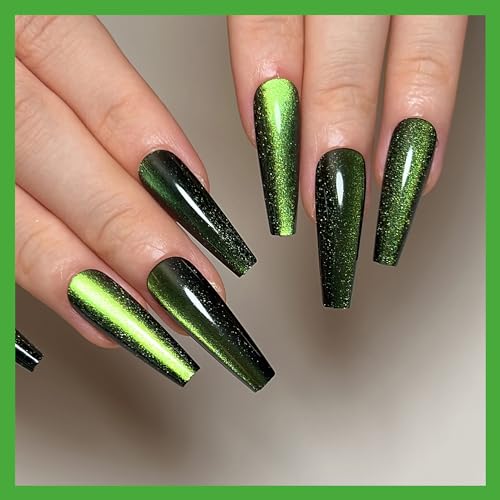 4 Pack Long Coffin Press on Nails L026 - Gradient & Glitter Acrylic