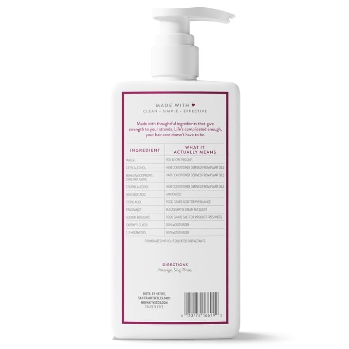 Native Strengthening Conditioner - Blackberry & Green Tea | 16.5 fl oz with Pump Dispenser