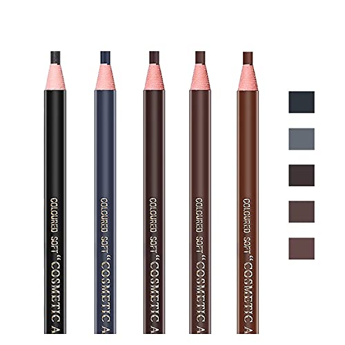 Queenland 5 Colors Eyebrow Pencil Set Peel Off Waterproof Makeup Kit