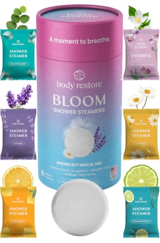 BodyRestore Shower Steamers Aromatherapy - Spring Botanical Mix 6 Pack