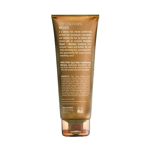 Brazilian Blowout Deep Conditioning Masque 8 oz Intense Smoothing Treatment, Hydrates, Repairs and Tames Frizz