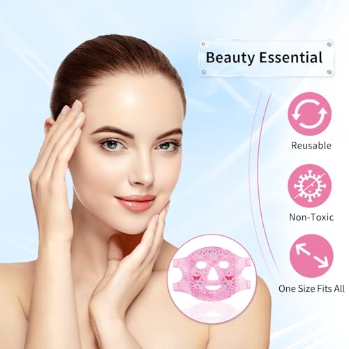 CONBELLA Reusable Gel Face Mask for Hot & Cold Therapy, 2 Pack