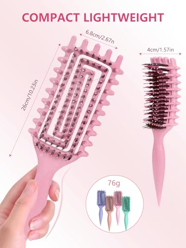 Pink Curly Hair Brush for Detangling & Defining Curls - Sintario
