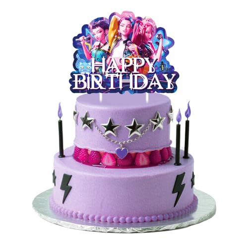 Demon Movie Hunters Cartoon Cake Topper - Perfect for Birthdays