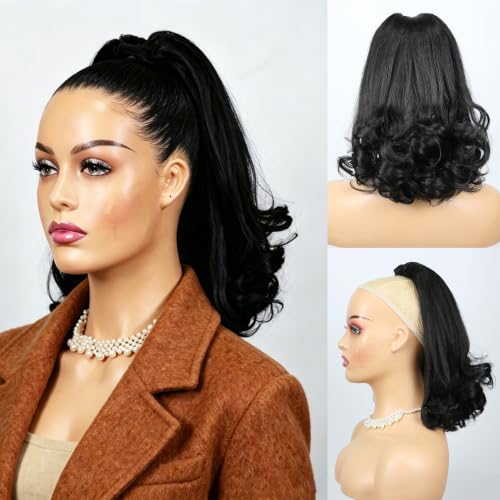 16-Inch Kinky Yaki Drawstring Ponytail - Natural Synthetic Hair Extension