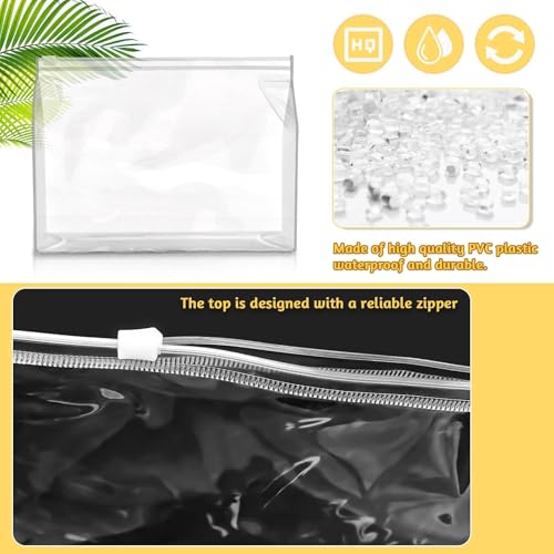 24 Pcs Clear Makeup Bags 5.9 x 5.1 x 1.4 inches PVC Organizer Travel Storage