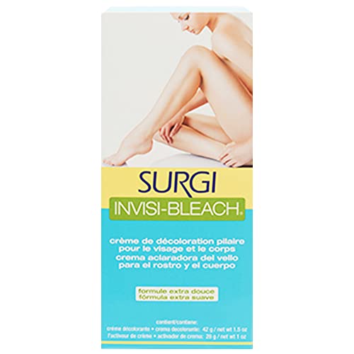 Surgiwax Invisi Bleach Face & Body Hair Bleaching Cream ? Lightener for Facial Hairs, Arms & Legs, Extra Gentle Formula for Sensitive Skin, 1.5 oz