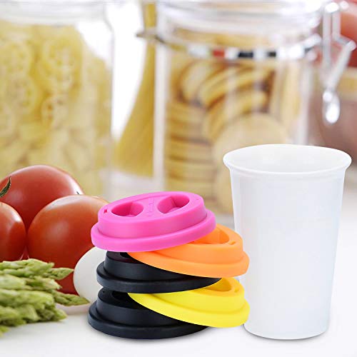 KSENDALO Reusable Silicone Coffee Mug Lids - 7pcs Eco-Friendly Set