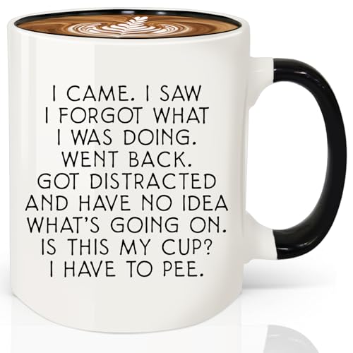 Funny 12oz Ceramic Coffee Mug - I Came I Saw I Forgot Gift