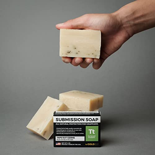 Gold BJJ Submission Soap Classic Tea Tree - 2-Pack Natural Bar for Jiu Jitsu & MMA