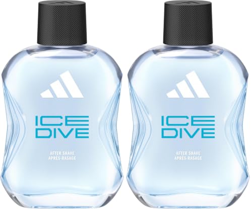 Adidas Ice Dive After Shave for Men - 3.4 Fl Oz Pack of 2 - Aromatic Citrus Fragrance