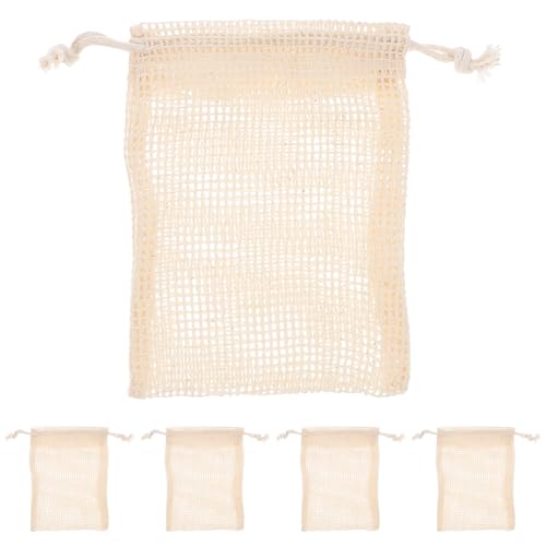 Beaupretty Reusable Cotton Soap Bags - 5-Pack Exfoliating Soap Pouches