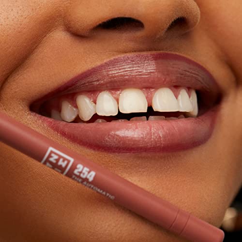3INA Waterproof Lip Liner Pencil - Dark Pink Nude, Built-In Sharpener