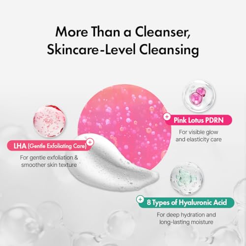 Hanskin PDRN Gel-to-Foam Cleanser with Pink Lotus - Vegan & Hydrating
