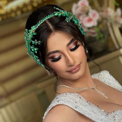 WONRLUA Handcrafted Rhinestone Bridal Headband - Elegant Wedding Headpiece