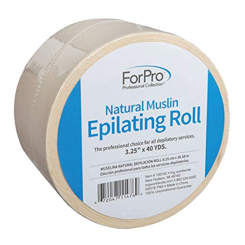 ForPro Natural Muslin Epilating Roll for Hair Removal - 3.25” x 40 Yds