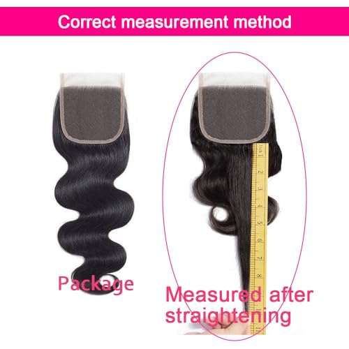 TOMAFUN 12 Inch 4x4 HD Lace Closure Body Wave Human Hair Brazilian Virgin Unprocessed
