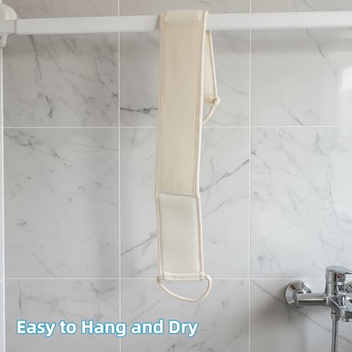 33-Inch Natural Loofah Back Scrubber with Cotton Handles