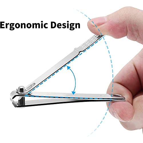 Large Toenail Clippers Set for Thick Nails - 4Pcs with Sharp Curved Blades