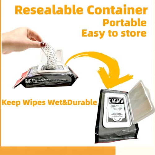 GAGAQI Dual Action Grill Wipes - 10 Pack Heavy-Duty Cleaning Cloths