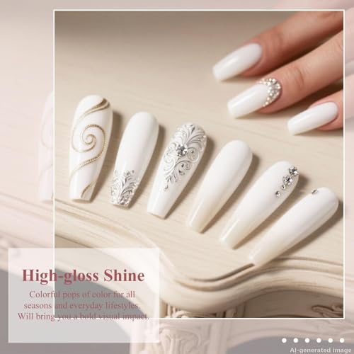 Artdone White Gel Nail Polish - Hema-Free 8ml for All Seasons