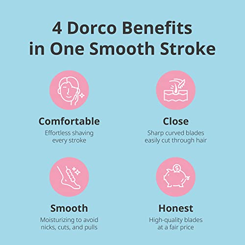 DORCO EVE 3 Razor Blade Refills - 8 Pack with Moisturizing Aloe Bar