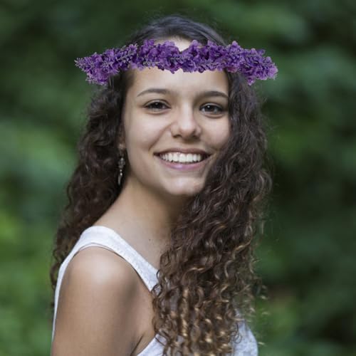 Lurrose Lavender Flower Crown - Simulated Floral Headband for Weddings