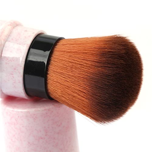 Pink Retractable Kabuki Makeup Brush for Blush, Foundation & Contour