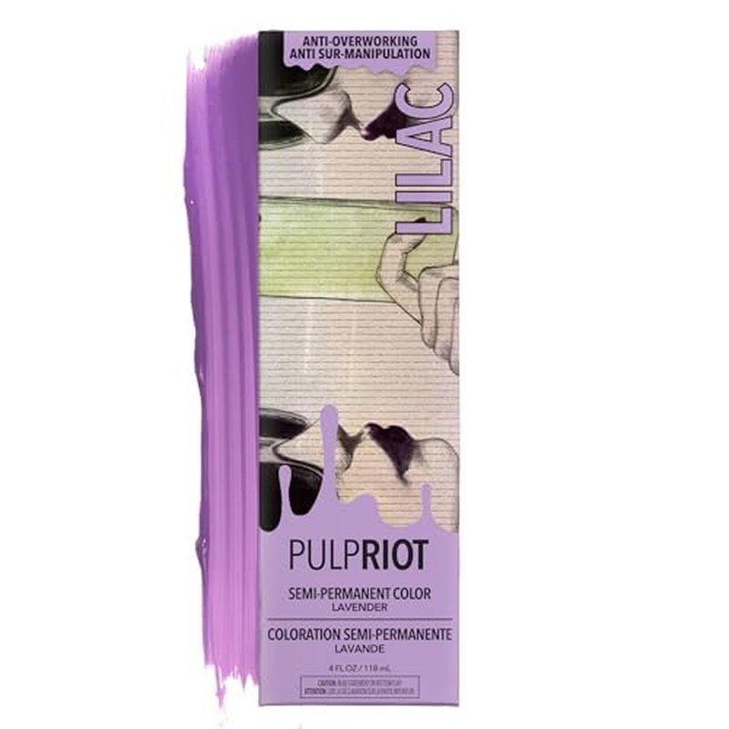 Pulp Riot Semi-Permanent Hair Color - Lilac True Pastel Purple | Vegan, Long-Lasting, 4oz Tube