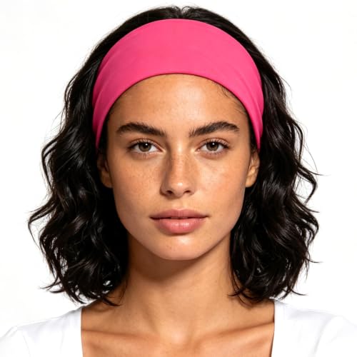 Neon Hot Pink 80s 90s Headband - Retro Hair Accessory for Parties