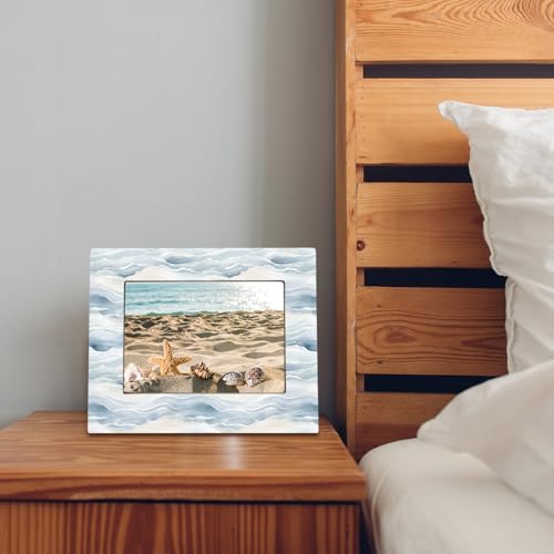 Coastal Blue and White Beach Picture Frame 8x10 - Nautical Decor