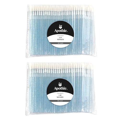 Apothie 200 Blue Crystal Disposable Lip Applicators for Lip Gloss & Lipstick, Versatile Makeup Wands Set