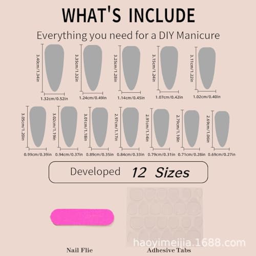 QQPPOLIU Long Stiletto Black Press-On Nails - 24 Pack, Glossy Fake Nails for Manicure