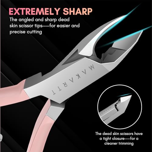 Makartt 1-Pack Pink Cuticle Nipper – Precision Full-Jaw Trimmer (Pink Cuticle Nippers 1 Pack)
