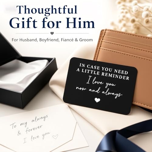 Sentimental Engraved Wallet Insert Card for Men - Love Reminder Gift