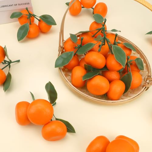 Gresorth Lifelike Artificial Mini Bunch of 5 Orange Tangerines
