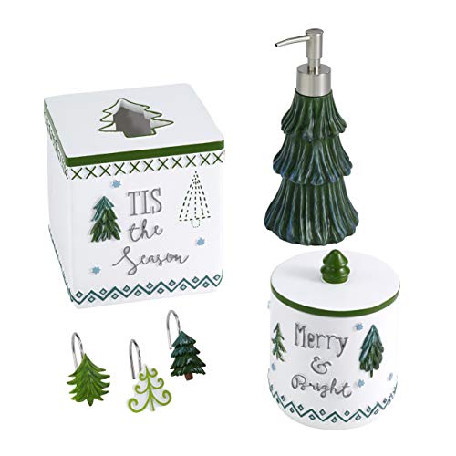 Avanti Linens Christmas Trees Fingertip Towels Set of 2 - Soft Cotton