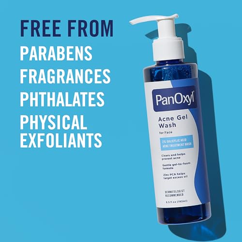 PanOxyl Acne Gel Wash with 2% Salicylic Acid, 6.5 fl oz - Gel-to-Foam Cleanser for All Skin Types