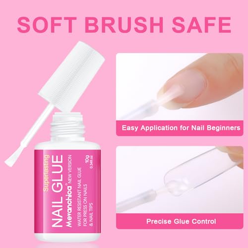 Mevanchica Extra Strong Nail Glue for Press-On & Acrylic Nails