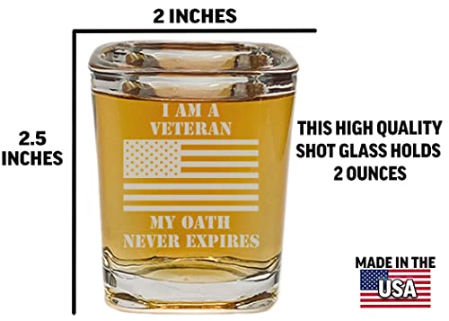 Rogue River Tactical Veteran Shot Glass - 1.5 oz Gift for Military