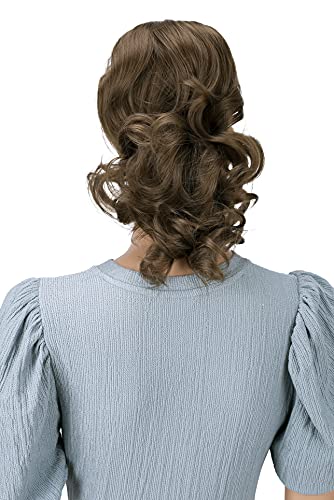 CAISHA 12" Wavy Braid Ponytail Extension - Heat-Resistant Light Brown