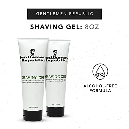 Gentlemen Republic Shaving Gel, 8oz Alcohol-Free Maximum Glide Formula