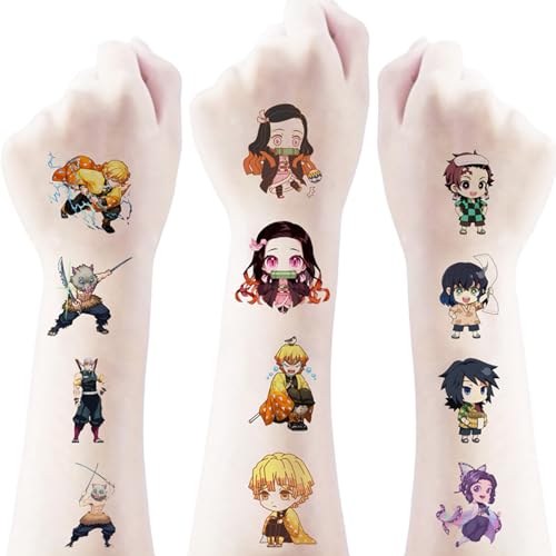 Demon Slayer Temporary Tattoos for Kids - 40 Sheets Anime Fun