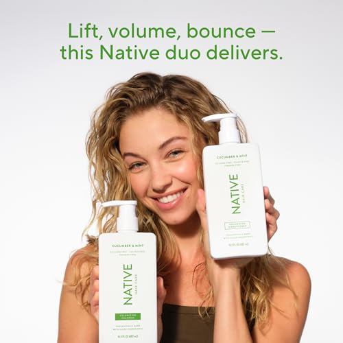 Native Volumizing Shampoo and Conditioner Set - Cucumber & Mint, 2 Pack