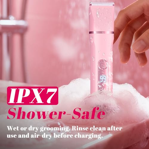 Fanovae 3-in-1 Electric Bikini Trimmer & Body Hair Shaver, IPX7 Waterproof